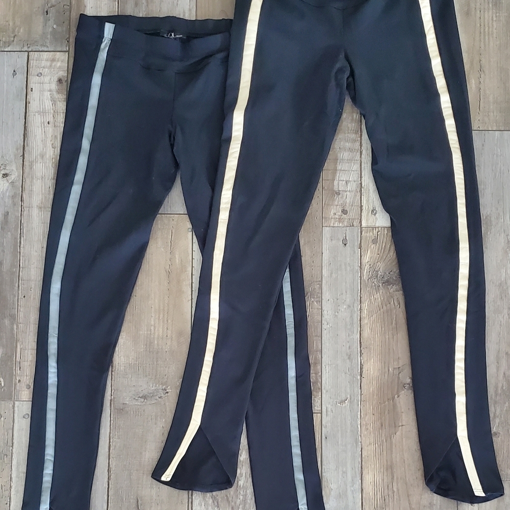 David Lerner leggings with side leather trim
